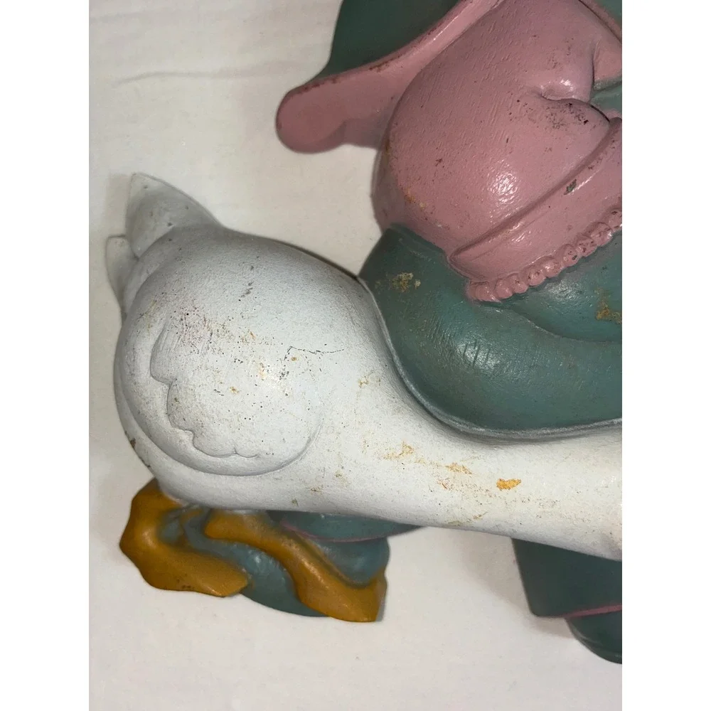 Vintage 1988 Burwood Girl Geese Wall Plaque 2865-2B Cottagecore Country Decor